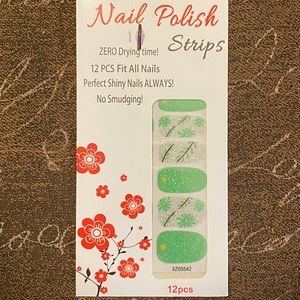 NAIL POLISH STRIPS - Kelly Green Spring Sparkle